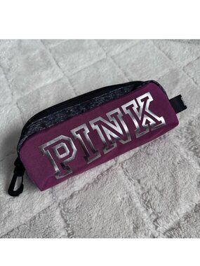 Victoria's Secret PINK | Purple and Silver Pencil Case & Makeup Case